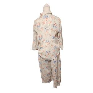 Lauren Ralph Lauren Size M Women's Pajama Set Floral Button Down Shirt & Pants